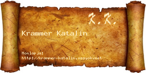 Krammer Katalin névjegykártya